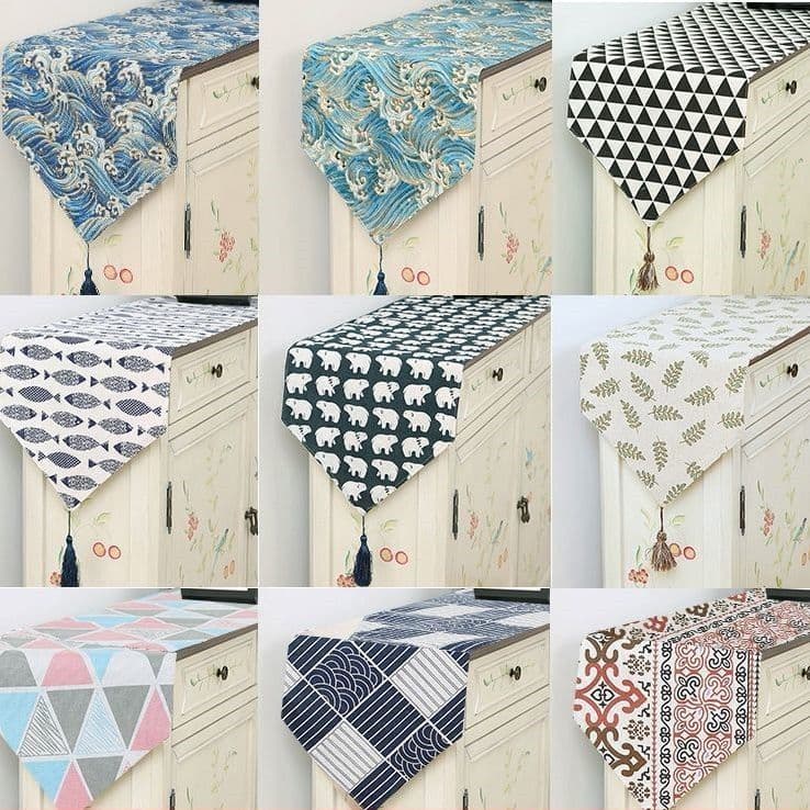 Nordic Table Runner Modern Minimalist Japanese Style Cotton Linen Shoe Cabinet Cover TV Cabinet Strip Tablecloth Coffee Table Runner