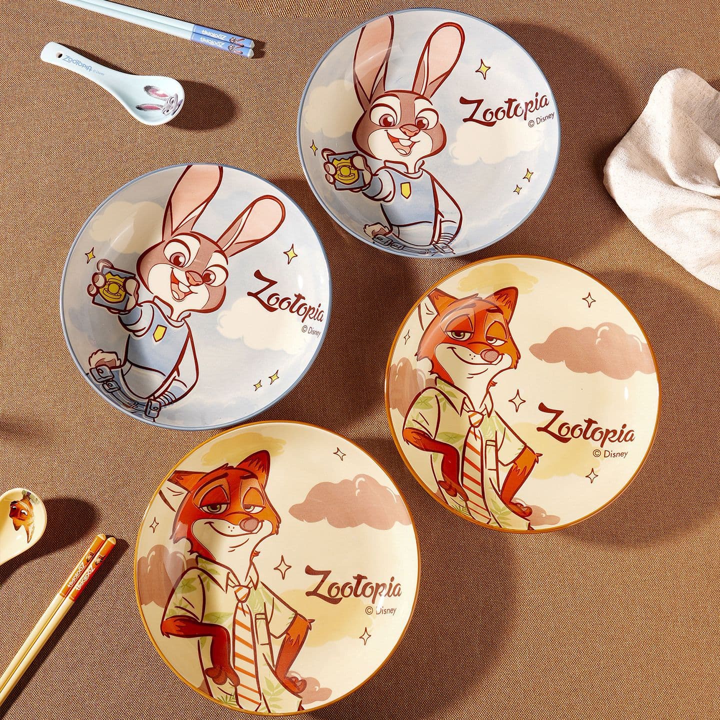 Zootopia Rice Bowl 2026 Tableware Set Cute Ceramic Dishes Plate Children's Day Spot Delivery