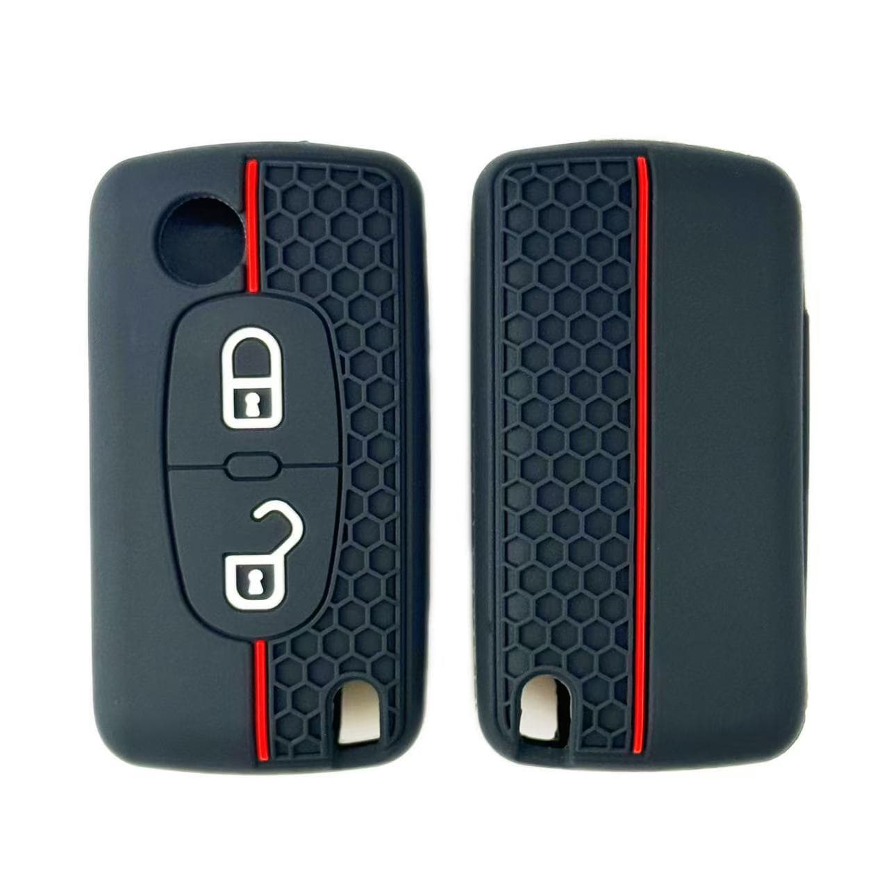 Silicone Case for Citroen C-Quatre C4 C5 Keyless Remote Key Fob Cover 3-Button Folding Key Shell, Peugeot 408 Silicone Protective Sleeve