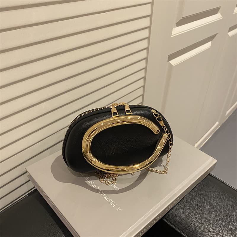 Crossbody Bag Metal Decorative Clutch Bag 2025 New European and American Cross-Border Chain Box Shoulder Bag Women's Evening Bag Women