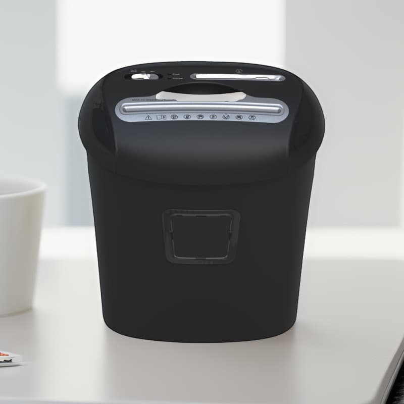 Mini Commercial Confidential Paper Shredder for Home Use, 12-Sheet Segmented Paper Shredder, Cross-Border Model 1004