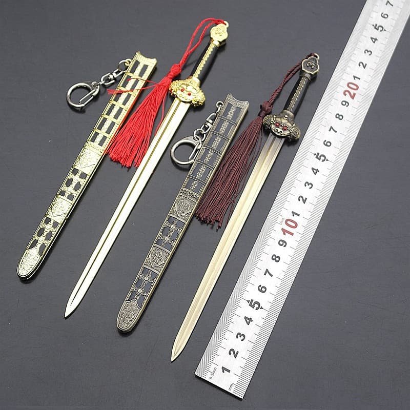 Ancient Cold Weapon Model Ming Dynasty Yongle Sword Xuanyuan Sword Qinggang Sword Weapon Model Keychain Unsharpened