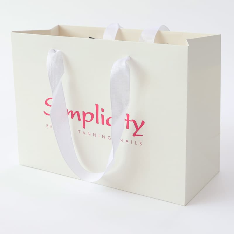 Printed LOGO paper bag for takeout shopping white brown Bolsa De Papel kraft paper bag with handle