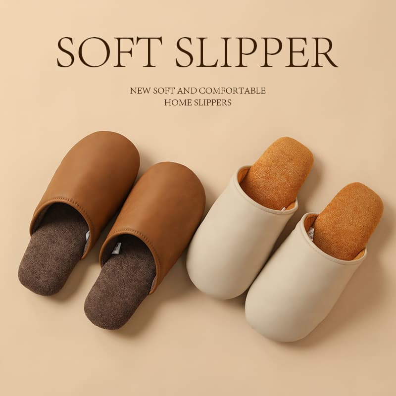 Nuan Zhi Yuan Silent Fabric Soft Sole Indoor Couple Slippers, Comfortable for All Seasons, Closed-Toe Slippers for Women