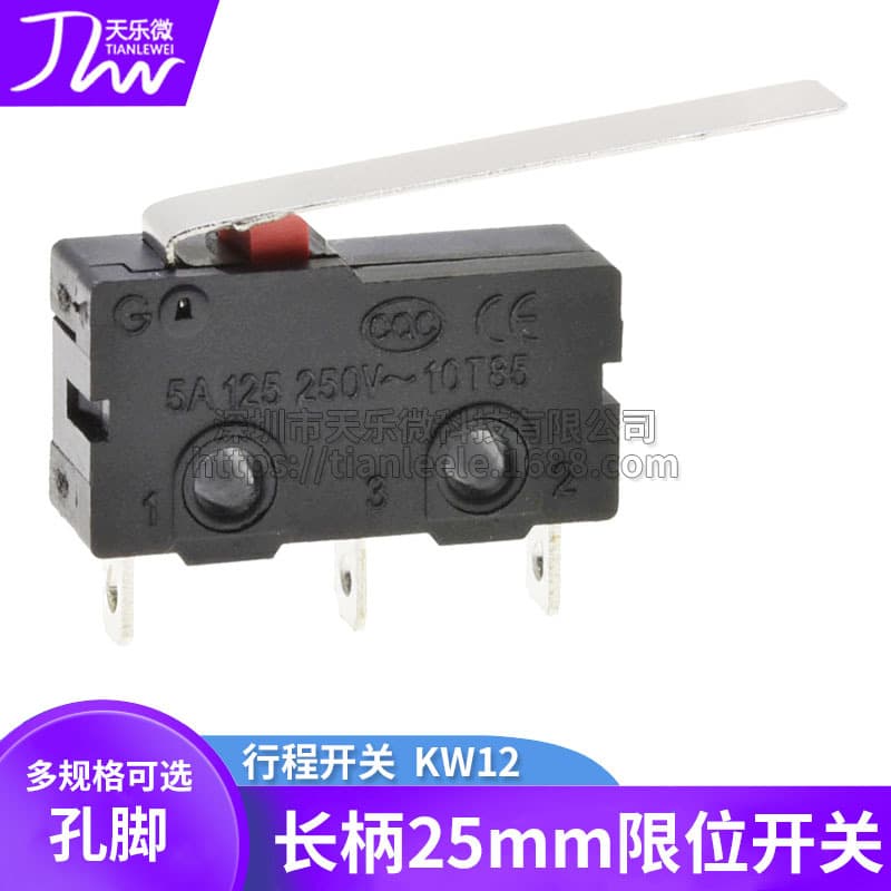 KW12-C Micro Switch KW11-3Z-A Small Travel Limit Switch 3 Pin Straight Lever Self-resetting Button
