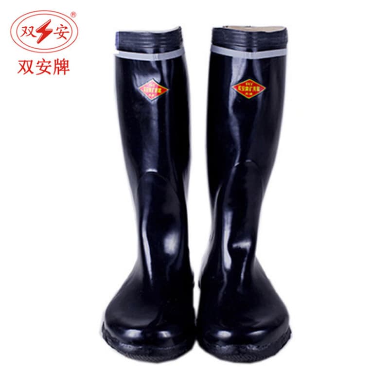 Shuang'an 6KV High-leg Industrial Insulated Boots, Wear-resistant Rubber Sole, Anti-slip Labor Protection Long Rain Boots, Unisex