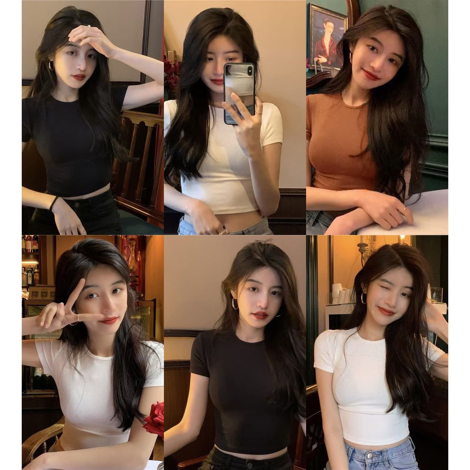 New Summer American Sweet Spicy Style Cinched Waist Top Short T Round Neck Cropped Short Sleeve T-Shirt Women Export Southeast Asia