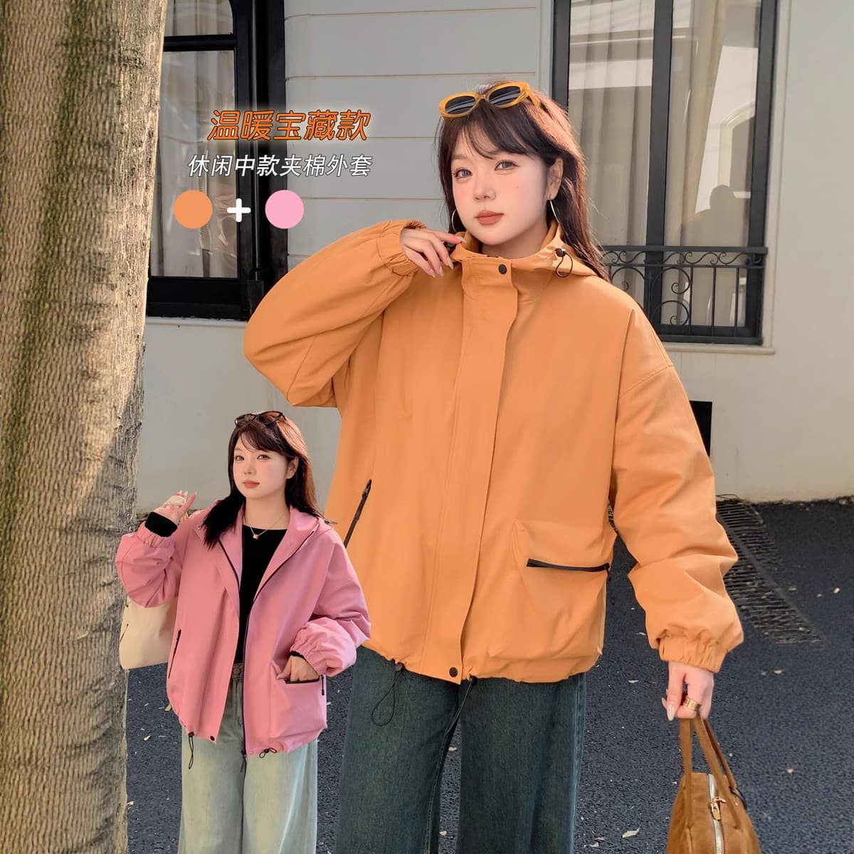 k2908 plus-size women's winter casual padded jacket, asymmetrical hooded coat for curvy girls.