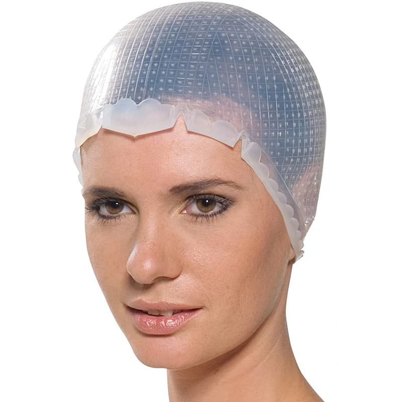 Silicone Hair Dyeing and Baking Oil Cross Hole Cap Can be Used Repeatedly Silicone Patch Hat Hair Salon Special Hair Coloring Tool