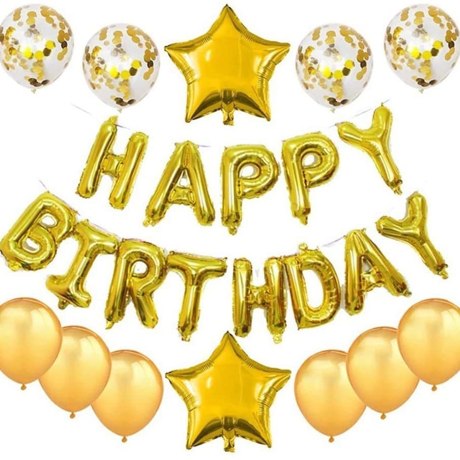 Birthday party decoration supplies set Birthday letter balloon set 16-inch rose gold birthday balloon set