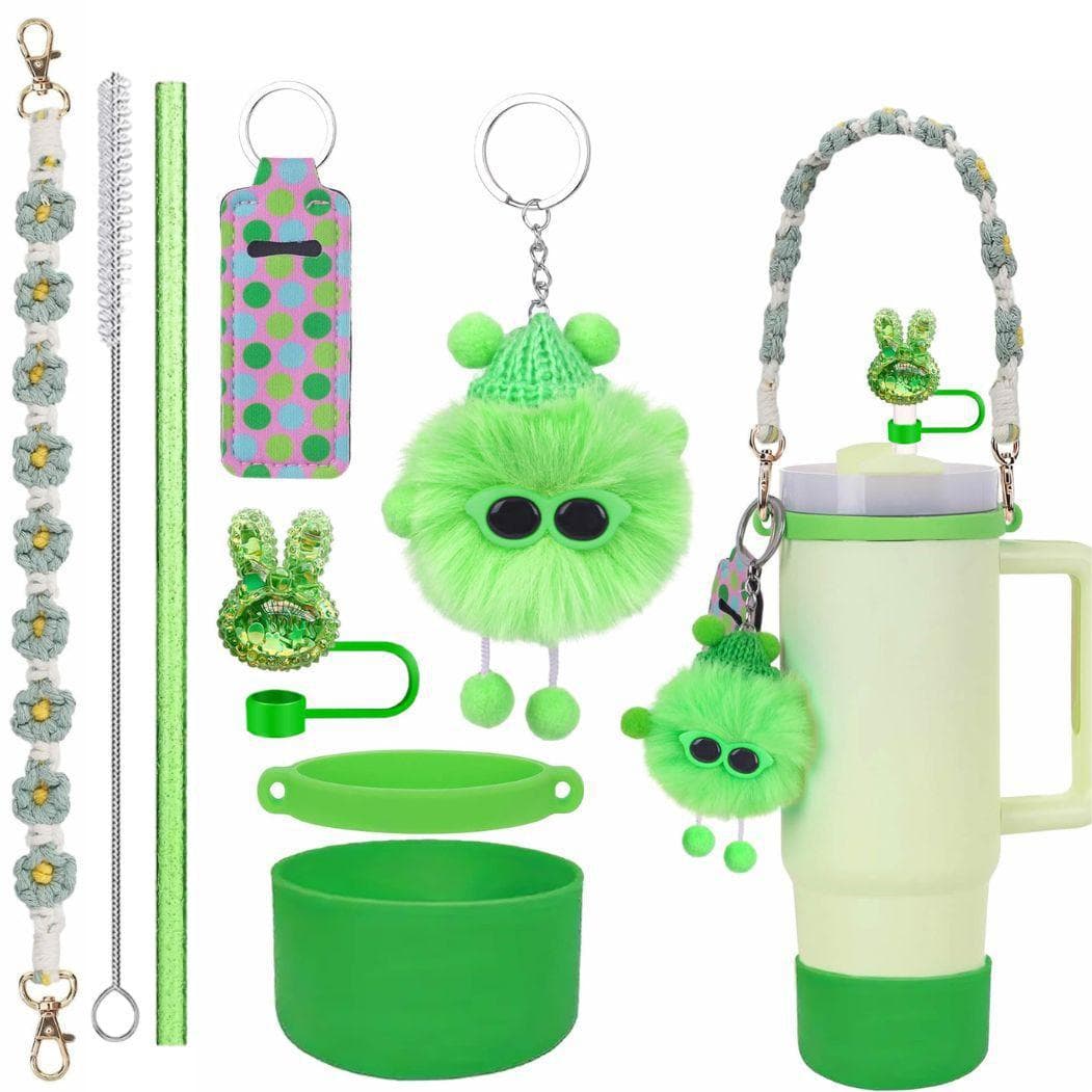 Stanley Cup Silicone Sleeve Woven Handle Strap Soot Sprite Cup Chain Rabbit Straw Cover Cup Sleeve