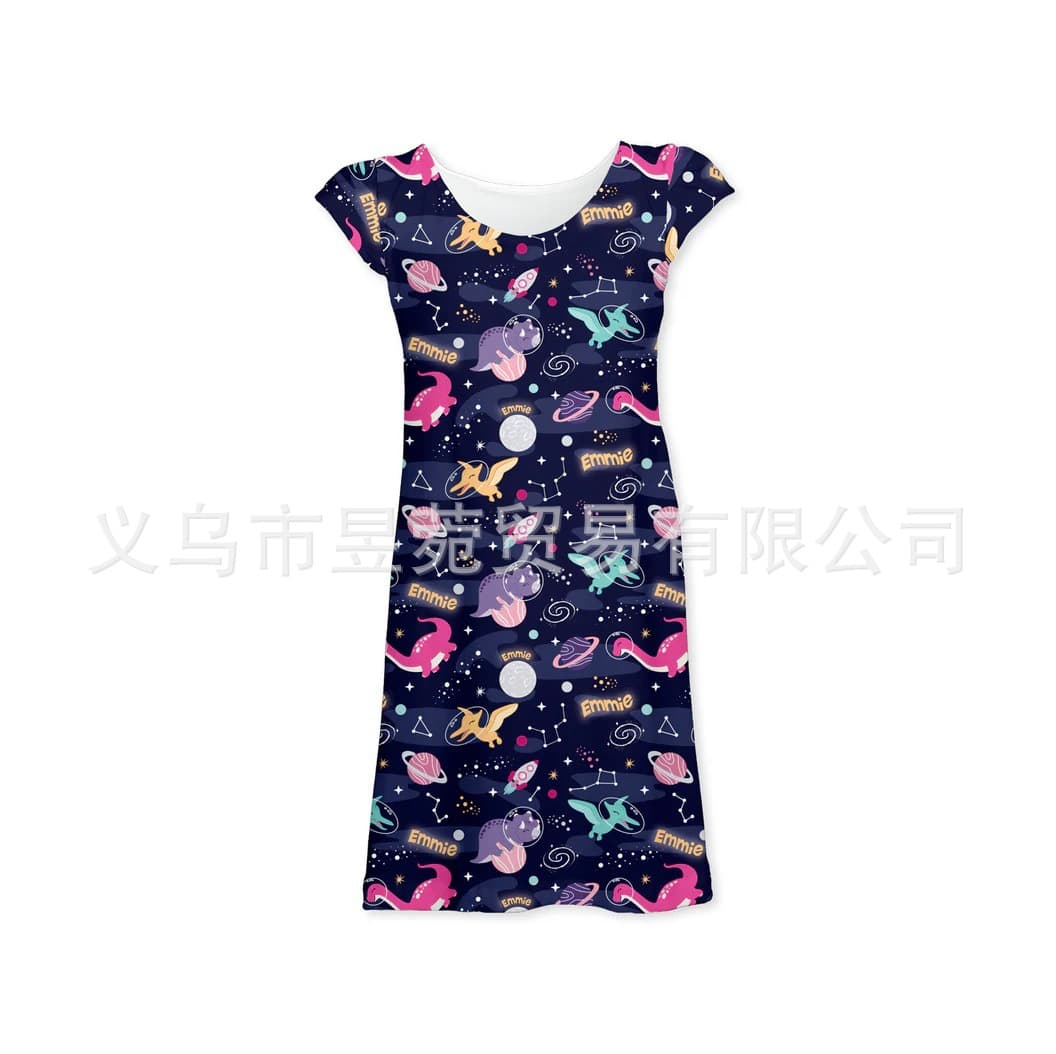 Personalized Printed Girls Dress Nightgown