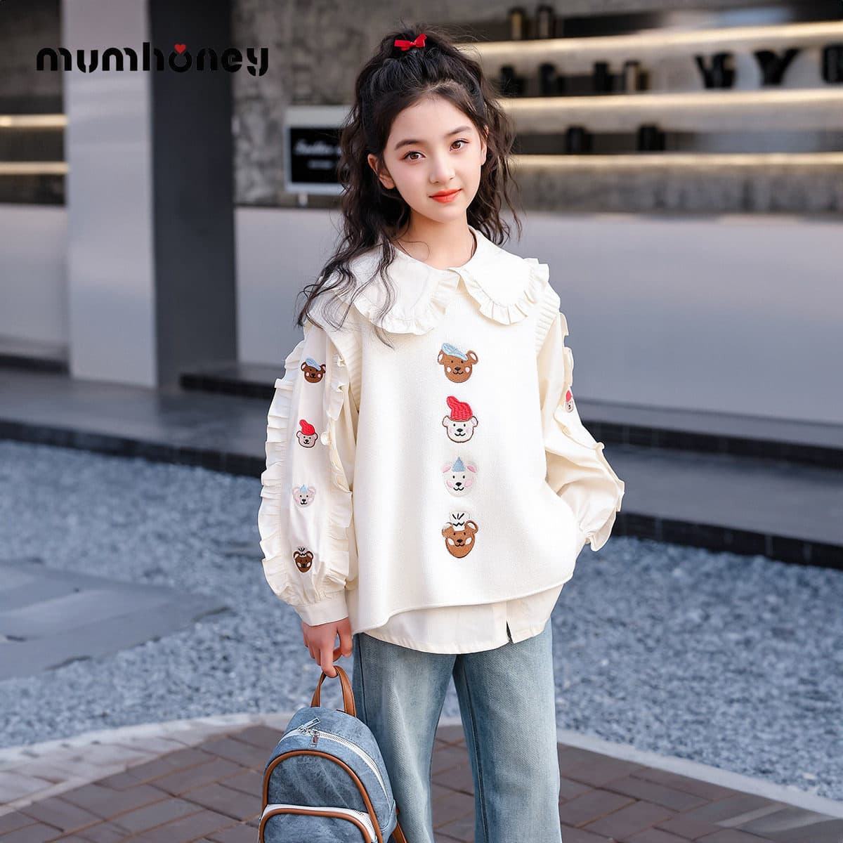 Girls' Stylish Two-Piece Set Late Autumn 2026 New Children's Spring Shirt and Sweater Two-Piece Set Older Girls In Stock Clearance