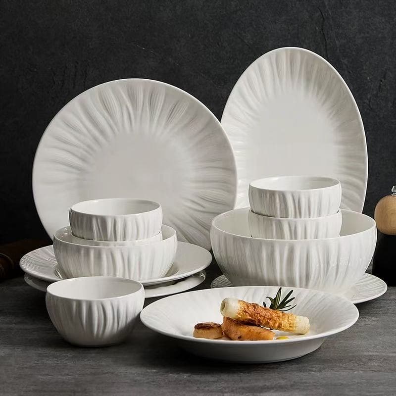 2025 New Household Bowls, Dishes, Ceramic Bowls, Fish Plates, High-End Dinner Plates, Deep Plates, Japanese Tableware