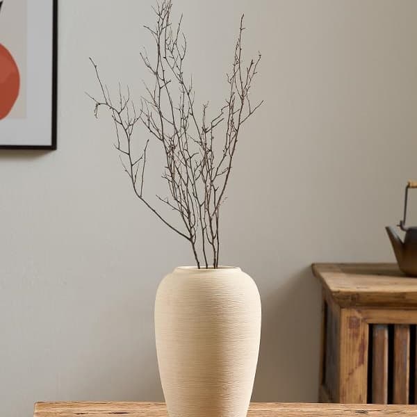 Vintage Art Ceramic Vase for Living Room Hydroponic Flower Arrangement Rustic Antique Distressed Wabi-Sabi Style Decorative Ornament