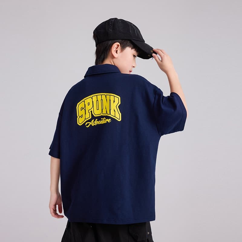Boys Summer Polo Shirt Short Sleeve T-Shirt Loose Casual Teen 2026 New Style Big Kids Summer Top T-Shirt