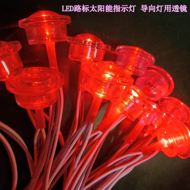 LED road signs, solar light strings for traffic signals, directional lights with lenses, durable for outdoor and waterproof use.
