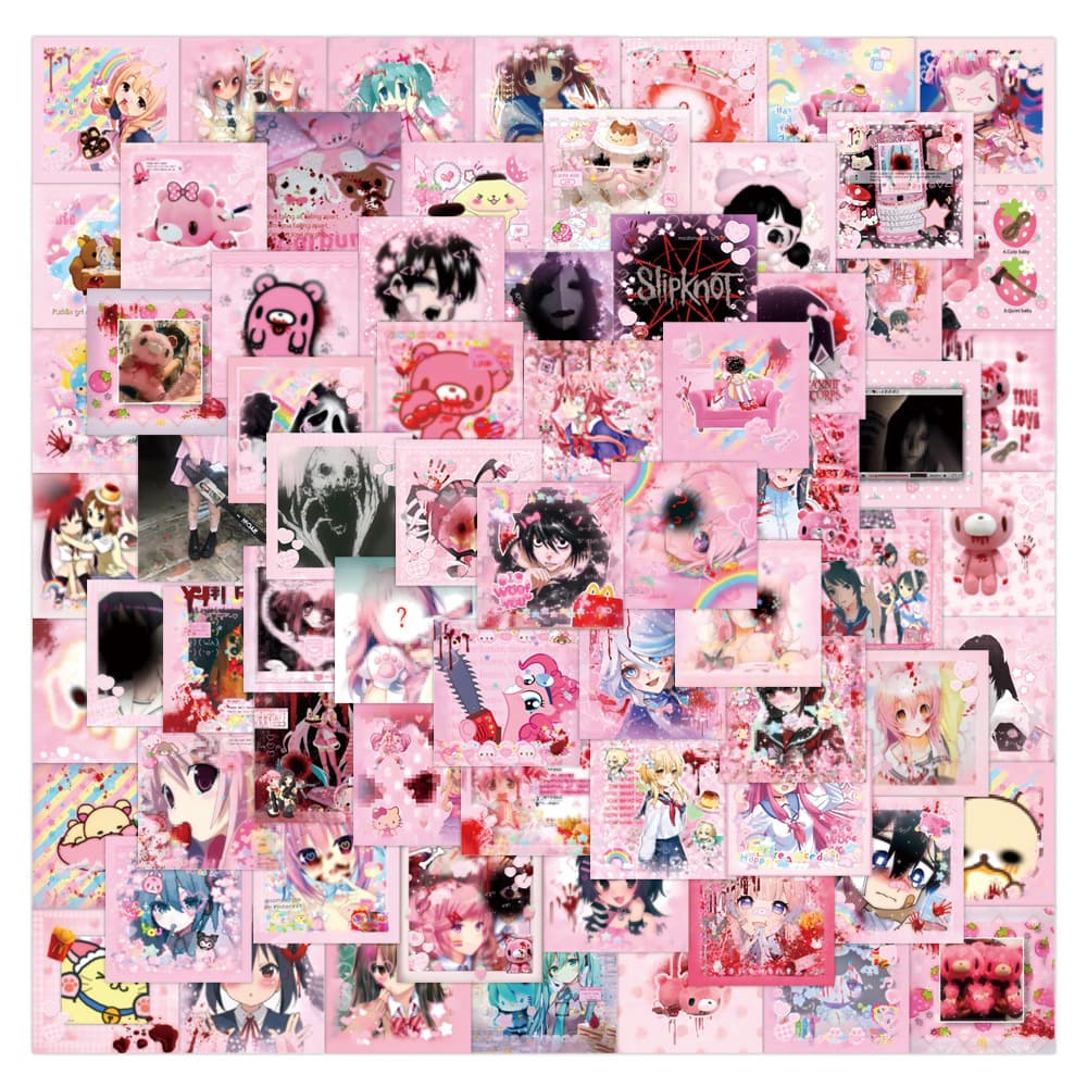 99 Cutecore cute nuclear stickers cartoon creative ins pink decorative mobile phone water cup waterproof stickers