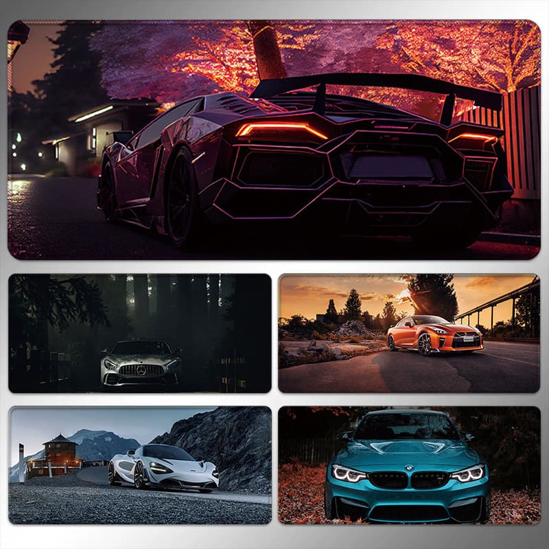 Cool sports car mouse pad, extra large desk pad, anime e-sports edge-locking computer keyboard pad, desk pad manufacturer
