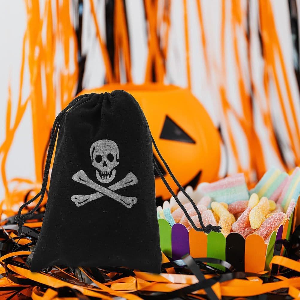 Halloween black velvet drawstring earphone storage bag drawstring jewelry jewelry jade velvet bag