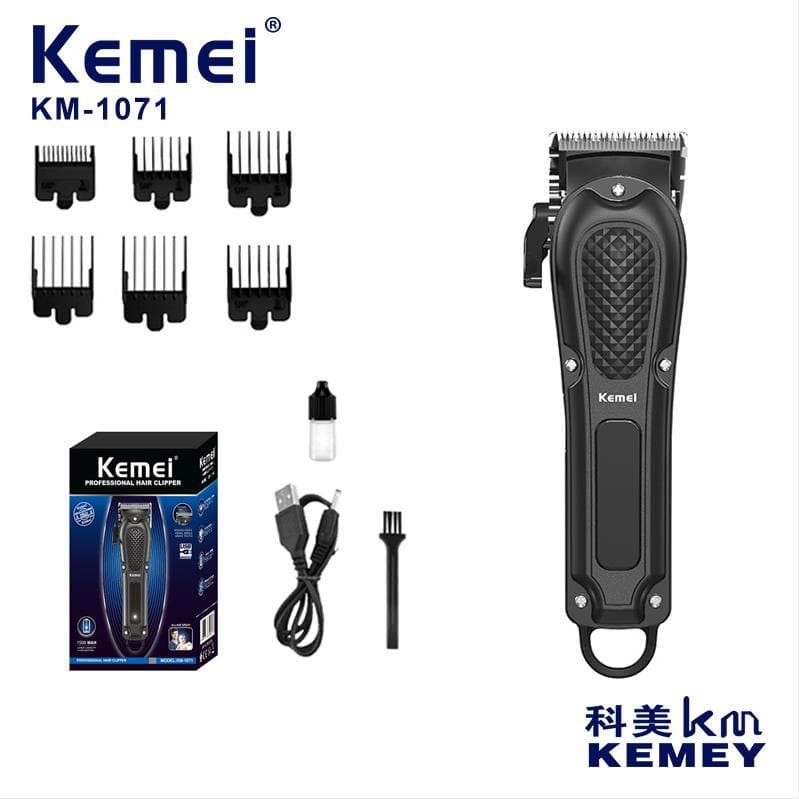 Kemei Professional Electric Hair Clipper Trimmer for Tattoo and Fade, DLC Steel Blade, Rechargeable Hairdresser