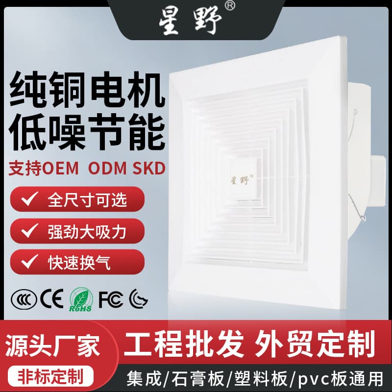 Home Use Hanging Exhaust Fan Bathroom Ceiling Pipe Ventilation Kitchen Silent Suction Fan Wall Mounted Air Extractor