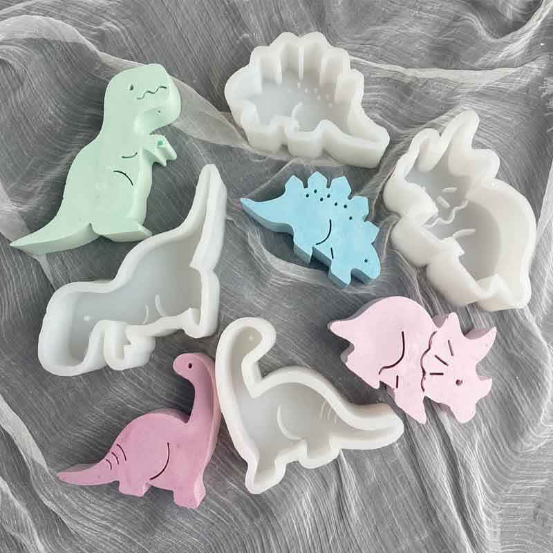Multiple Dinosaur Liquid Silicone Molds for Plaster, Soft Clay, Aromatherapy Plaster, and Candle Shaping Silicone Molds