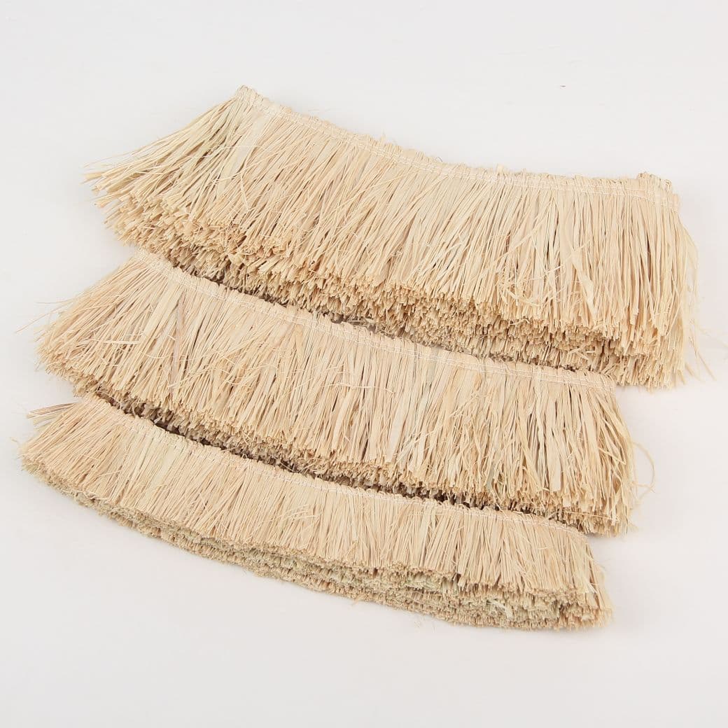 Natural raffia tassel fringe lace home decoration plant craft hanging ornament, woven grass tassel accessories.