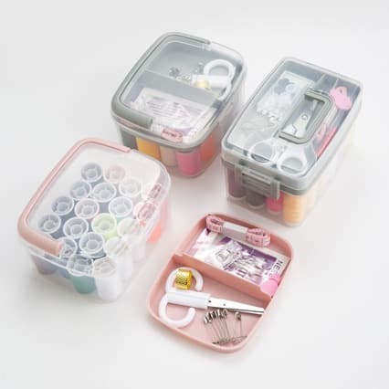 In Stock Dopamine High-End Household Sewing Box, Sewing Treasure Chest Tool Wholesale, Sewing Needle and Thread Tool Set