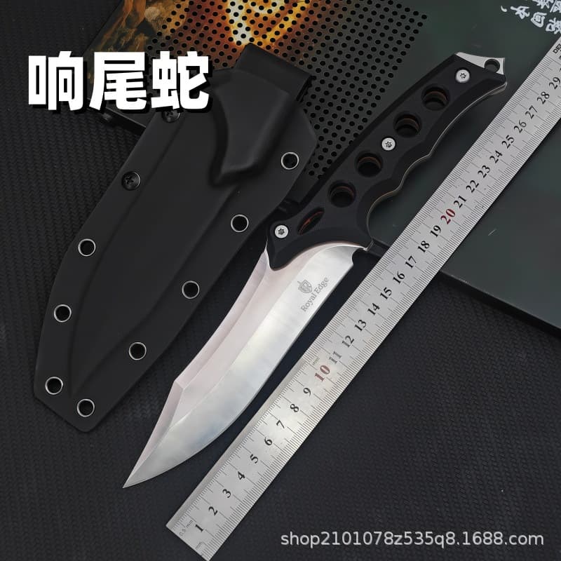 Cross-border e-commerce field tactical straight knife self-defense portable camping portable sharp integrated keel camping outdoor knife