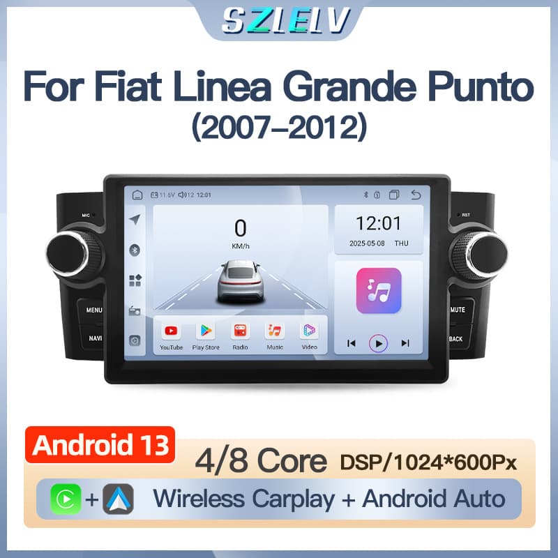 Applicable to Fiat Linea Grande Punto Android large screen navigation central control reversing image