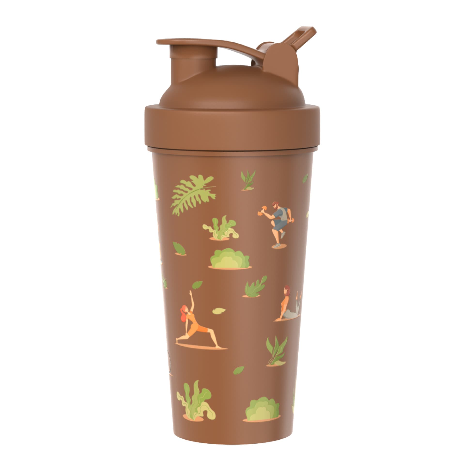 Portable Outdoor Shaker Bottle with Handle 700ml Sports Fitness Water Bottle Mixer for Milkshake Protein Powder Plastic Cup