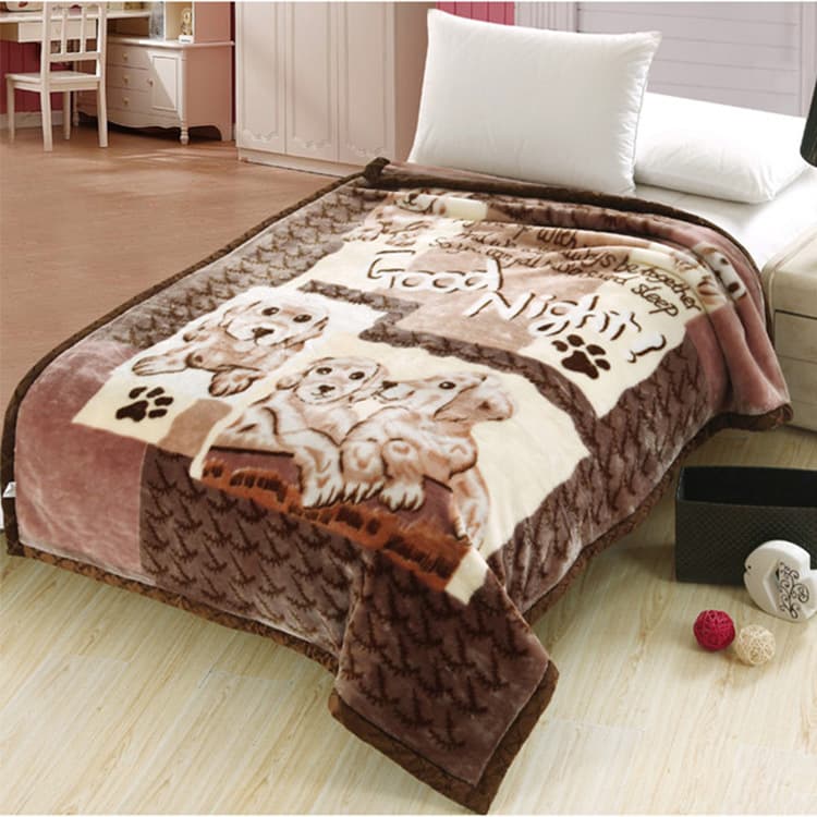 Wholesale Autumn/Winter Double-Layer Thick Raschel Printed Blanket 1.5m, Office Nap Blanket Double-Sided Fleece
