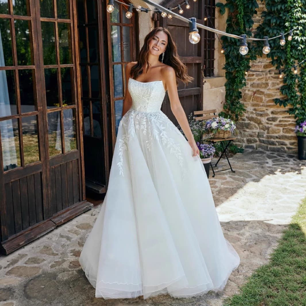 Strapless Wedding Dress 2026 New Summer Train White Forest Fairy Independent Site Export Registration Evening Gown