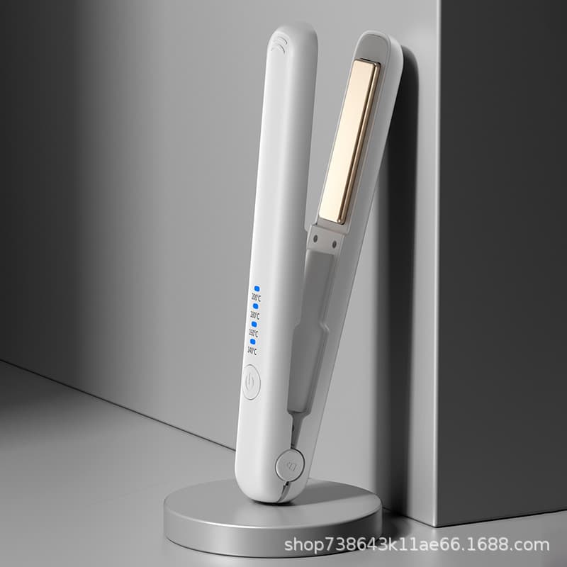 Cross-border USB Rechargeable Clip Wireless Curling Iron, Low Power, No Plug, Portable Straightening Clamp, Hair Care