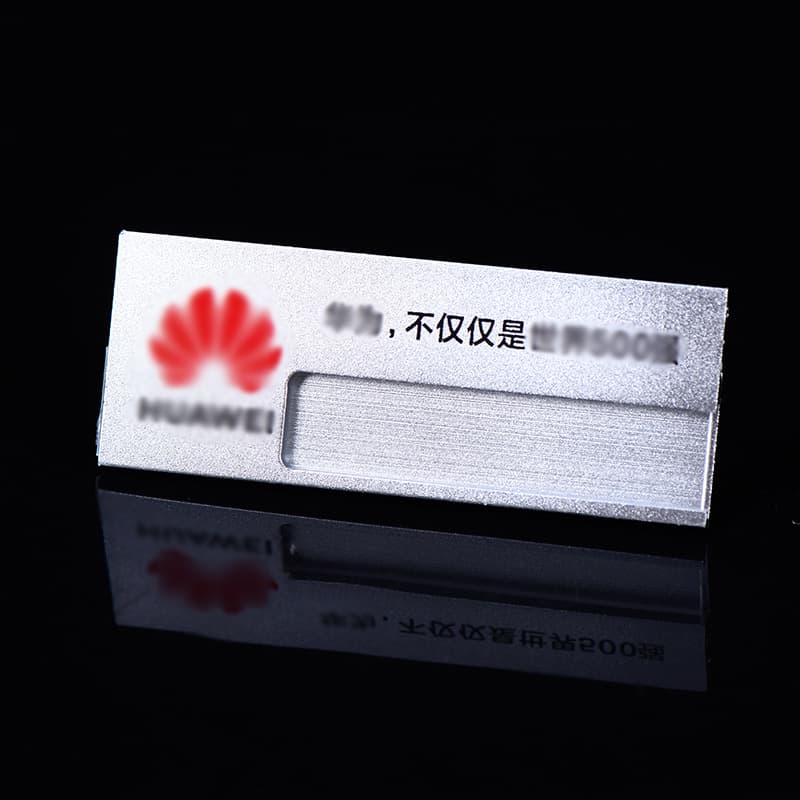 Metal Badge Pin Style Work ID Tag with Replaceable Name Plate Employee Badge Student Name Tag Wholesale Square Badge