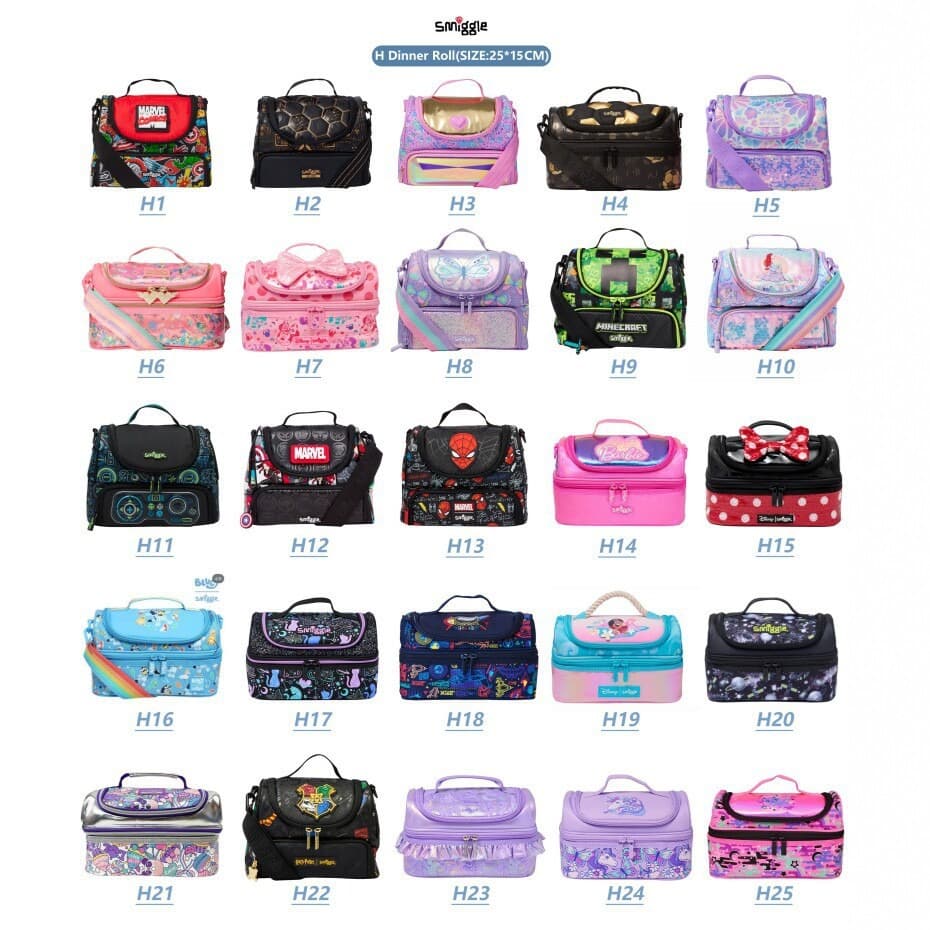 Smiggle children's lunch box bag cartoon insulated bag double layer lunch bag girl kindergarten cute lunch bag