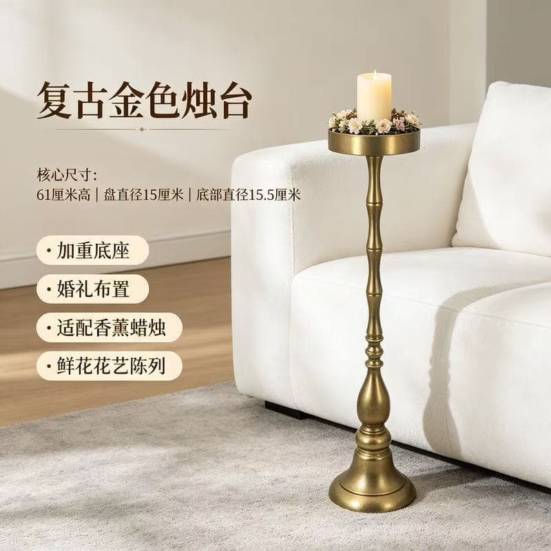 American Retro Iron Floor Candle Holder Cross-border Tall Bamboo Joint Wedding Road Guide Candle Stand Homestay Atmosphere Prop