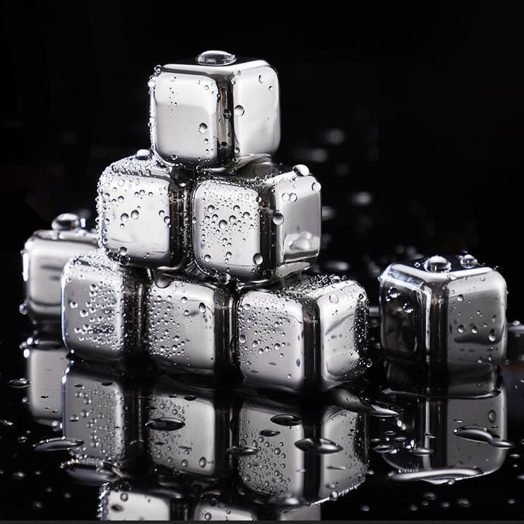 Stainless Steel Ice Cubes Metal Whiskey Red Wine Cooling Stones Mirror Finish Food Grade Home Use Ice Blocks