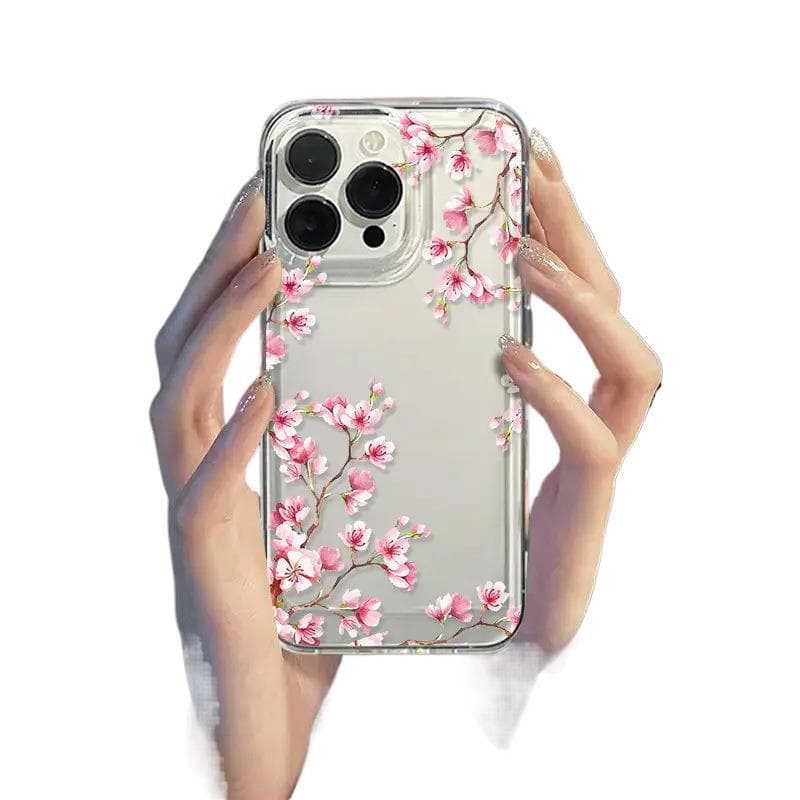 North America Station Healing Ins Style Floral Phone Case for iPhone 17 Pro High-Quality Transparent TPU Anti-Drop Cover