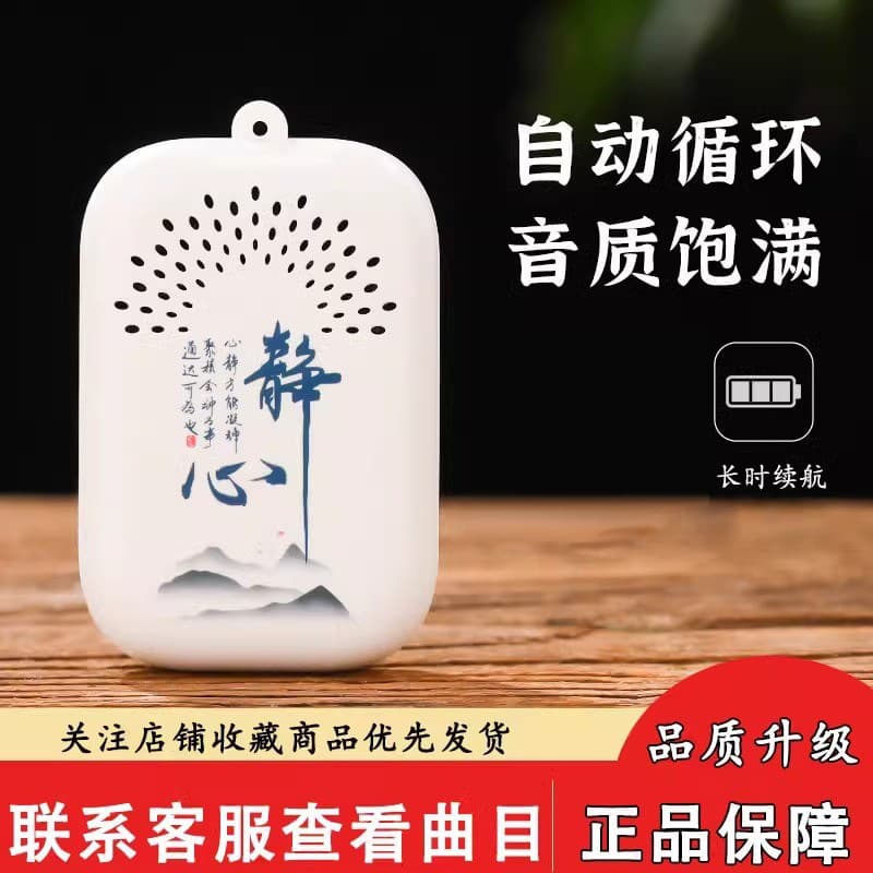 Small meditation player with external pendant, mini single-loop playback, built-in classic tracks, rechargeable elderly singing machine