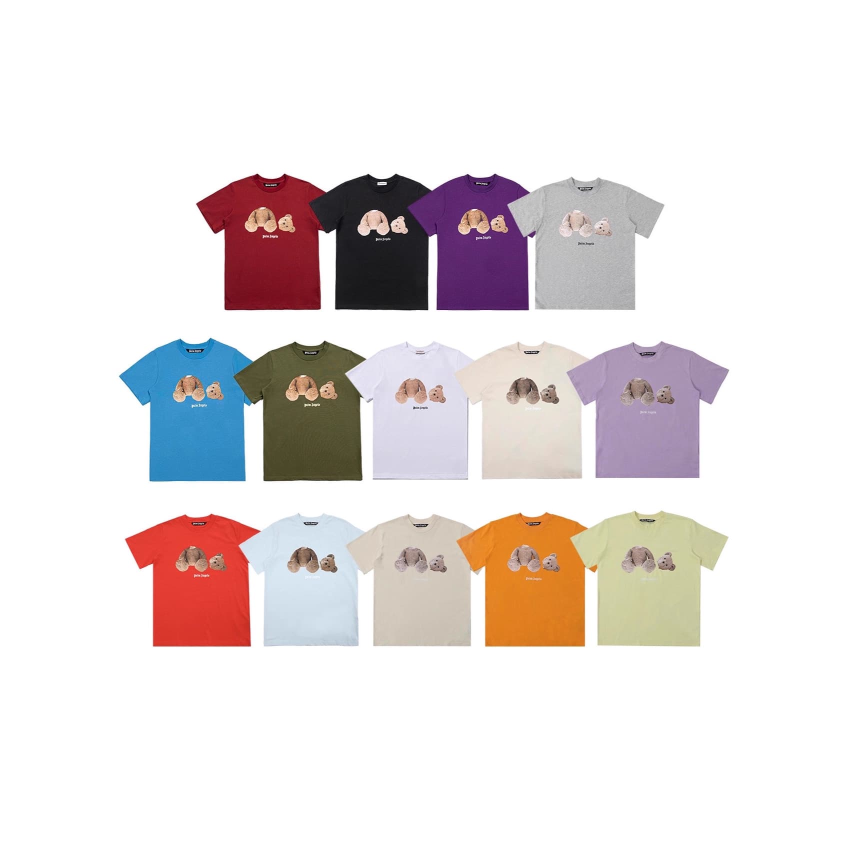 Authentic high-version Palm Angels in stock, real photos, pure cotton printed short-sleeve crewneck T-shirt, unisex