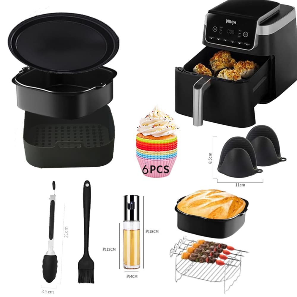 Ninja AF180 Air Fryer 9-Piece Accessory Set Grill Handle Basket Pizza Air Fryer AF300