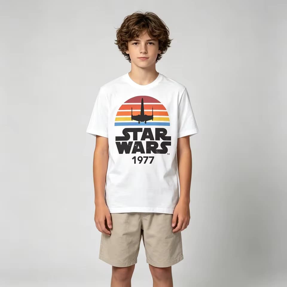 [Cross-border EU Size] Star Wars Movie Vintage Casual Retro Summer T-Shirt for Men Women Kids Adult