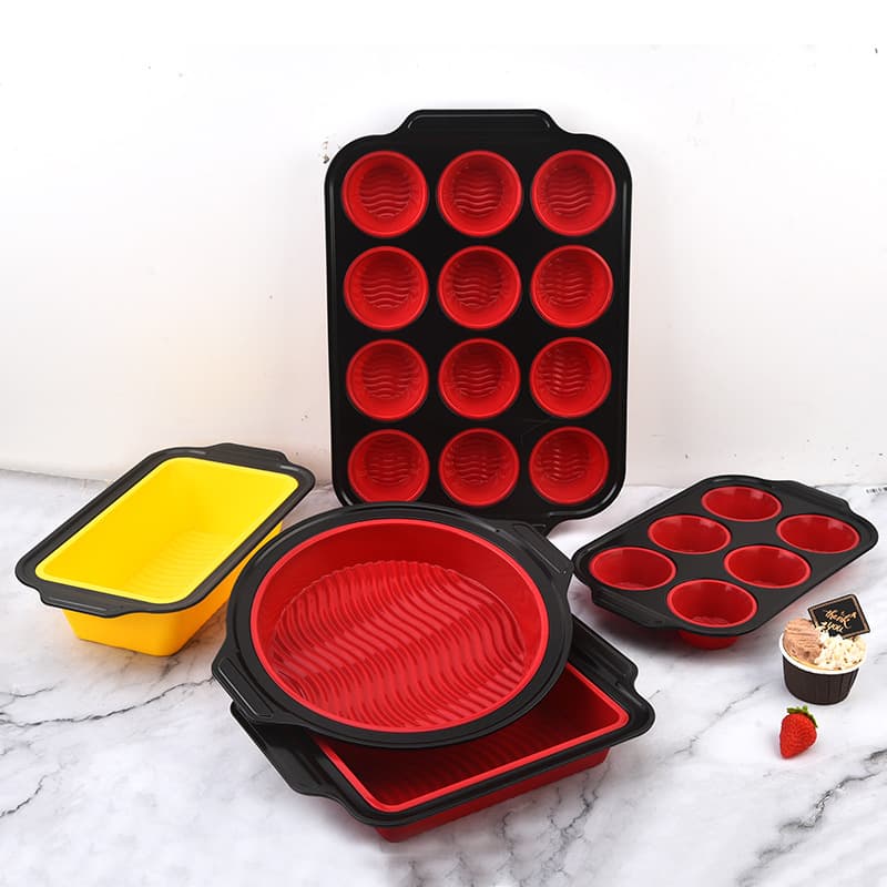 Foldable Silicone Cake Mold 12 Hole Press Type Cake Mold Baking 6-Connected Cake Mold Mold Wholesale