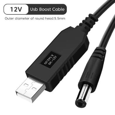 USB boost cable 5V USB to 9V/12V adapter cable 12V 9V boost cable USB to DC conversion cable