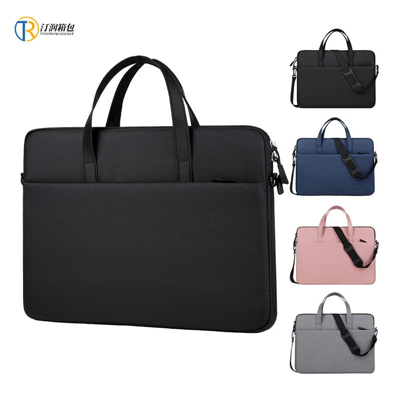 Cross-border fashion computer bag briefcase shoulder portable men's and women's 15.6-inch laptop bag exhibition bag customization