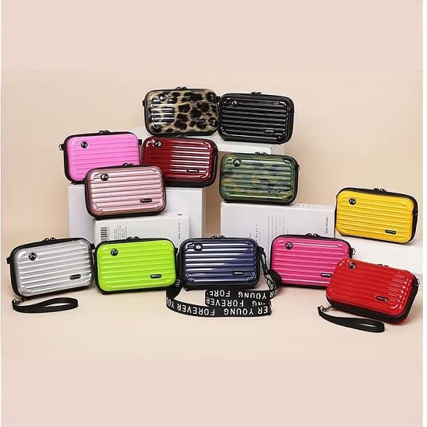 Popular PC 7-inch hard shell cosmetic bag, waterproof toiletry bag, travel storage bag, portable crossbody shoulder bag with logo
