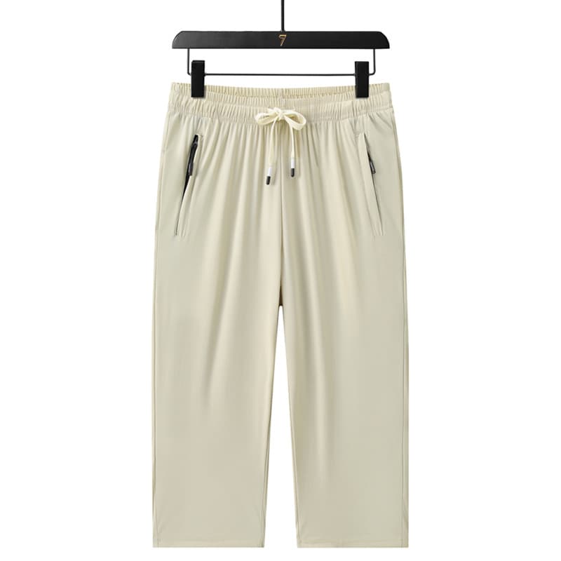 Summer Men's Printed Capri Pants Casual Loose Ice Silk Quick-Dry Breathable Thin 7/8 Length Running Sports Shorts