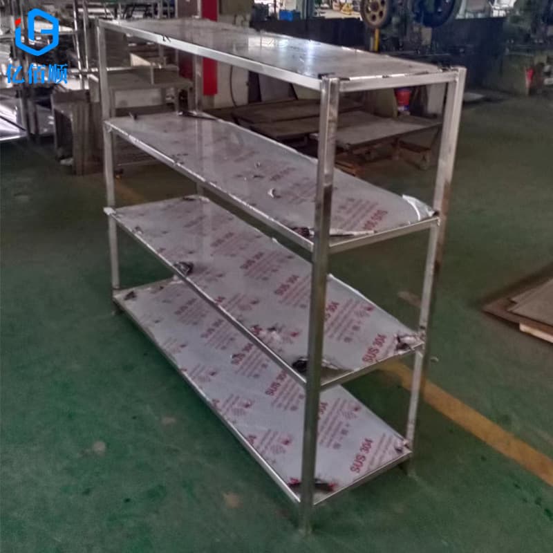 Wholesale 304 Stainless Steel Shelving, Commercial Supermarket Warehouse Kitchen Storage Four-Tier Stainless Steel Shelf